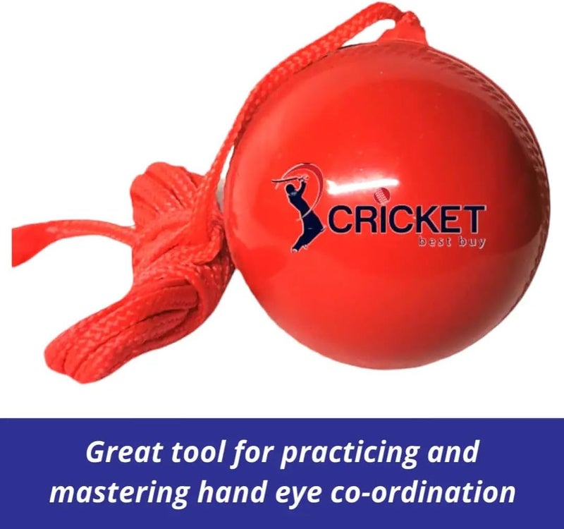 Bratla Cricket Best Buy CBB Hanging Cricket Ball with Cord String PVC for Batting Practice - Image 4